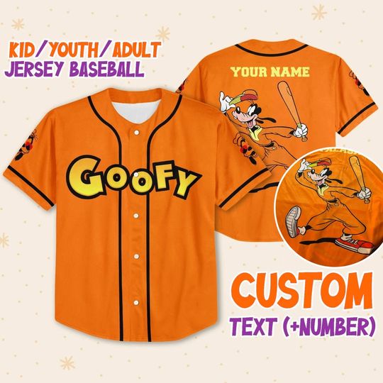 Personalize Goofy Disney Baseball Jersey Outfits Cute Gifts For Fans Disney