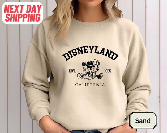 Vintage Mickey Minnie Sweatshirt, Mickey Sketch, Mickey Disneyland Sweatshirt