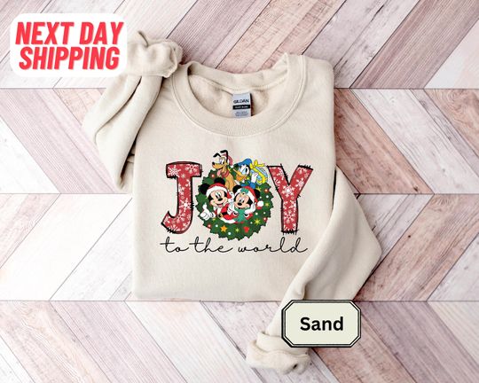 Vintage Walt Disney World Christmas Sweatshirt, Mickey And Friends Christmas Sweatshirt