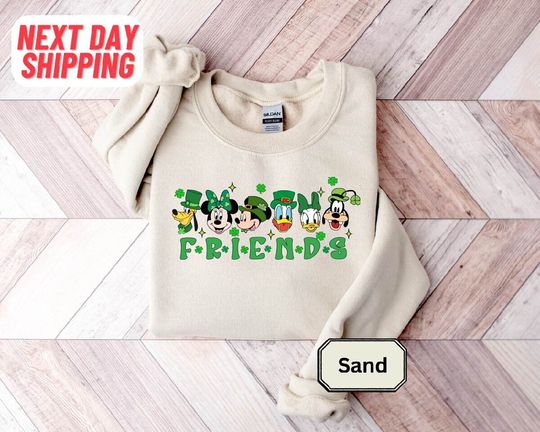 Disney Characters St Patricks Sweatshirt, Mickey and Friends Shamrock Sweatshirt