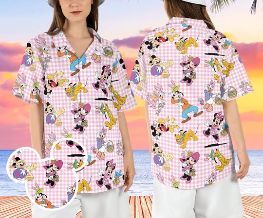 Easter Mickey and Friends Hawaiian Shirt, Disneyland Easter Hawaiian Shirt