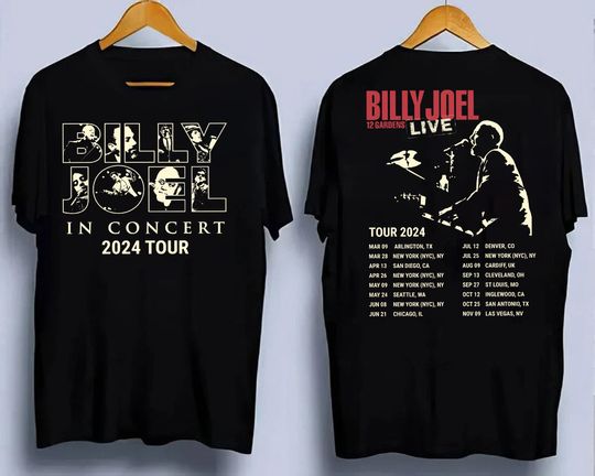 Billy Joel Music Tour 2024 Font & Back Shirt