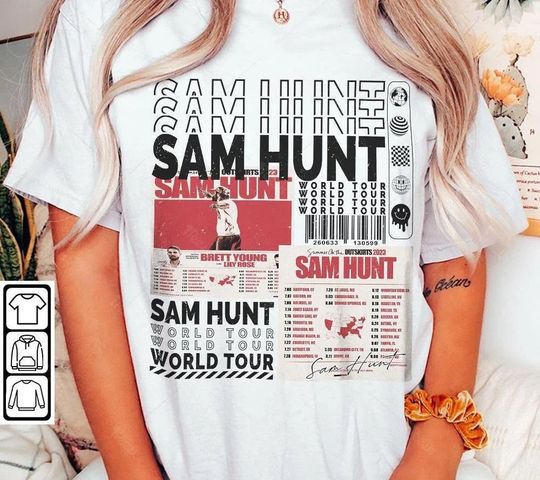 Sam Hunt Y2K Vintage Shirt, Sam Hunt 2024 Tour Shirt, Gift For Fan