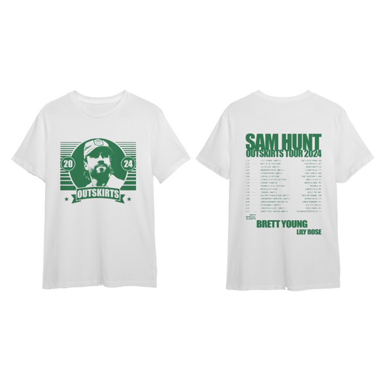 Sam Hunt 2024 Outskirts Music Tour White T-Shirt