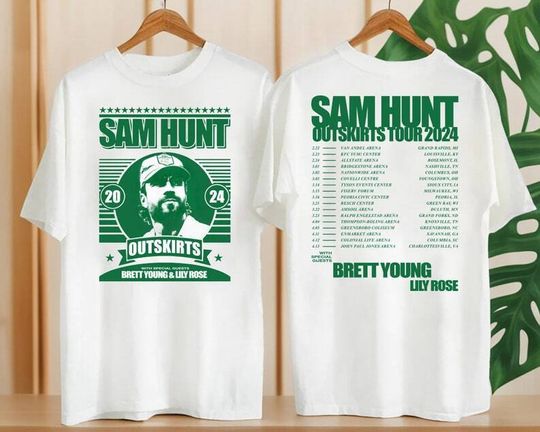 Sam Hunt Concert Merch, Sam Hunt 2024 Outskirts Tour T-Shirt