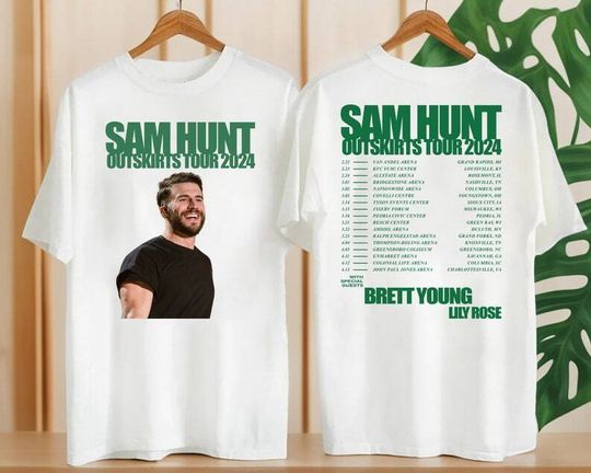 Sam Hunt 2024 Concert Merch, Sam Hunt 2024 Outskirts Tour T-Shirt