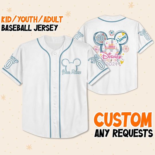 Personalized Mickey Disney Family Trip 2024 Baseball Jersey, Disney Jersey
