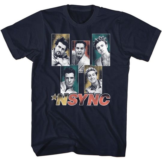 NSYNC Sparkly Boxes Navy Blue Shirts