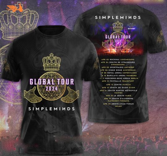 Simple Minds Global Tour 3D T-Shirt Merch Gift For Fans All Sizes