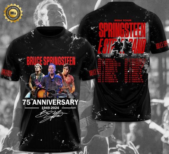 Bruce Springsteen 75 Anniversarry 3D Shirt Tour Merch Gift For Fans All Sizes