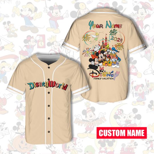 Custom Retro Ddisneyland Baseball Jersey Ddisney Vacation Matching Shirt