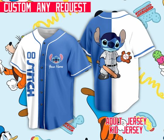 Custom Ddisneyland Stitch Baseball Jersey Ddisney Vacation Matching Shirt
