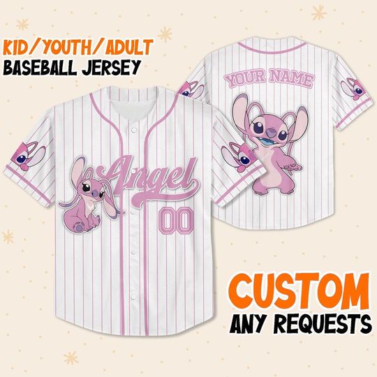 Personalized Lilo and Stitch Angel Disney Baseball Jersey, Disney Jersey