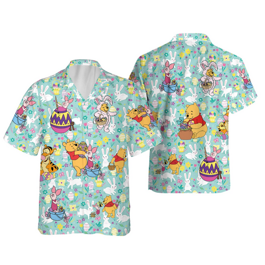 Winnie The Pooh Happy Easter Day Disney Hawaiian Shirt, Disney Aloha Shirt