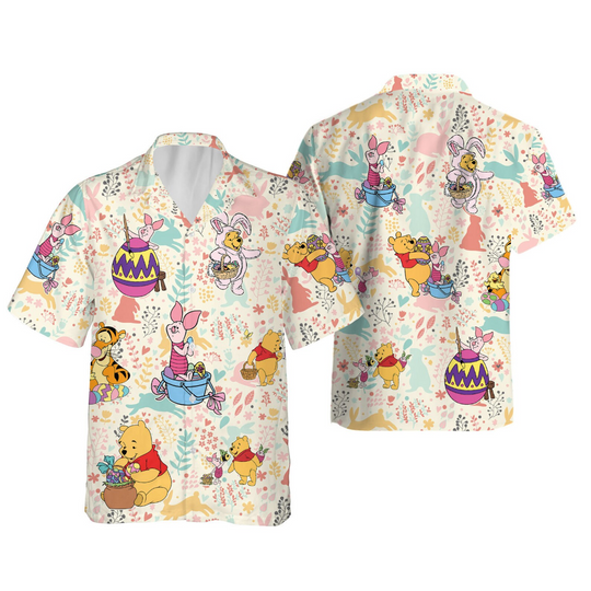 Winnie The Pooh Friends Happy Easter Day Disney Hawaiian Shirt, Disney Aloha Shirt