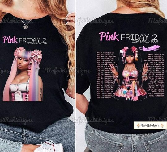 Nicki Minaj 2 Sided Shirt, Nicki Minaj Tour Shirt, Pink Friday 2 Tour Shirt