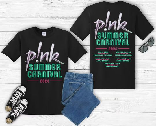 P!nk Pink Singer Summer Carnival UK 2024 Festival Tour T Shirt