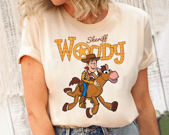 Disney Sheriff Woody Cowboy and Bullseye Shirt