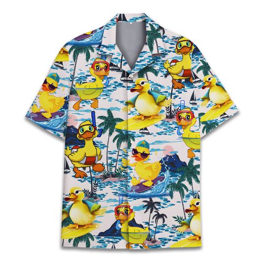 Tropical Duck Hawaiian Shirts, Aloha Summer Beach Animal Shirt