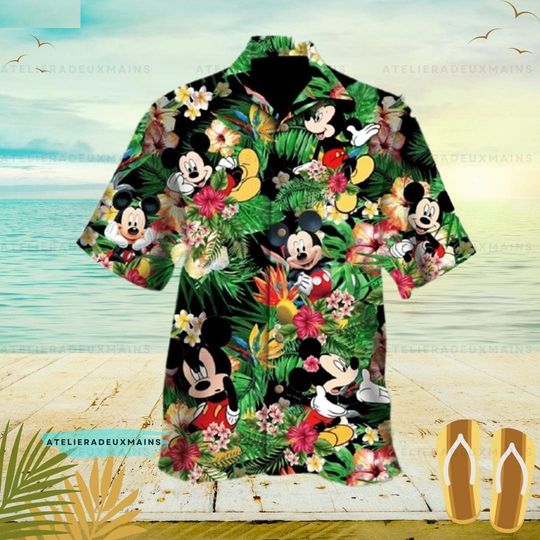Mickey Mouse Aloha Pattern Hawaiian Shirt, Mickey Tropical Shirt