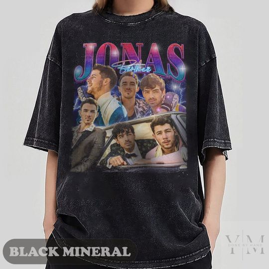 Jonas Brothers Vintage Shirt, Jonas Five Albums One Night Tour T Shirt