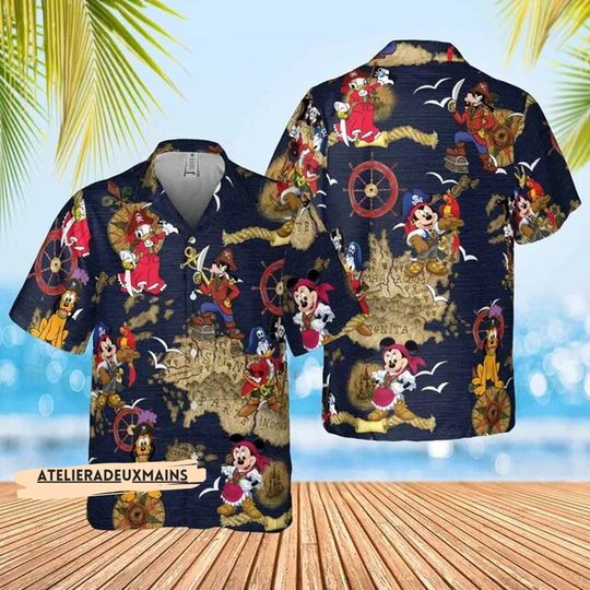 Disney Pirates of Caribbean Hawaiian Shirt, Disney Pirate's Life Hawaiian
