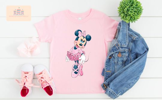 Women's minnie mouse ballerina shirt, Family Disney shirt, Matching minnie shirt