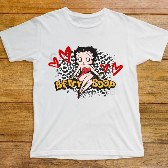 Betty Boop Shirt, Cheetah Hearts Shirt