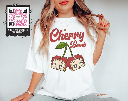 Betty Boop Cherry Shirt, Gift for Girlfriend