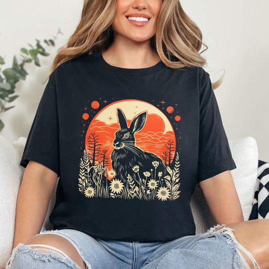Rabbit Sunset T Shirt, Animal Lover T-Shirt