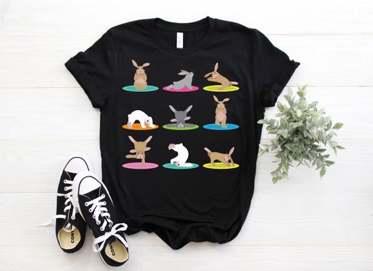 Rabbits Yoga Workout T-Shirt, Rabbit Bunny Lover Gift