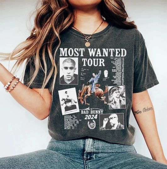Vintage Bad Bunny Most Wanted Tour 2024 Shirt