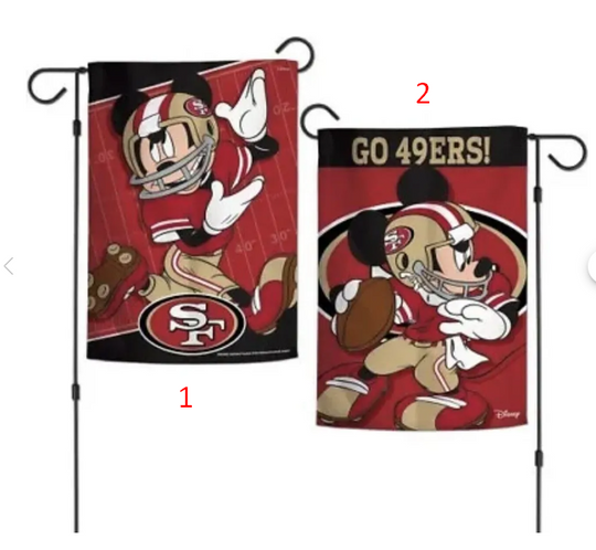 SF 49ers Mickey Mouse Disney Garden Flag