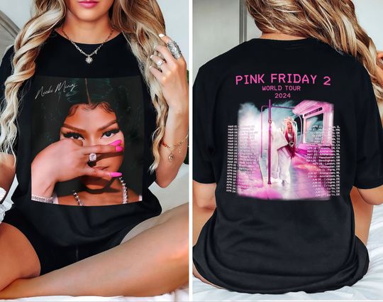 Pink Friday 2 Airbrush Nicki Minaj 2 Sided Shirt, Nicki Minaj Tour Shirt