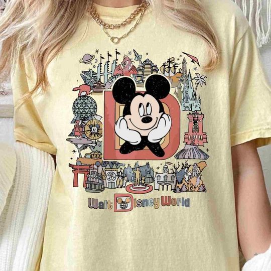Vintage Retro Disney World Shirt, Character Mickey Minnie Chip Dale Pooh Shirt