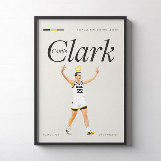 Caitlin Clark Poster, Basketball Poster, Athlete Wall Decor