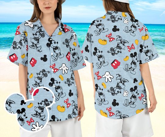Disney Classic Mickey Minnie Hawaiian Shirt