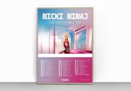 N!cki Minaj P!nk Friday 2 World Tour - 2024 Tour Poster