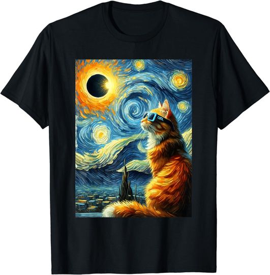 Total Solar Eclipse 2024 April 8 Cat Totality Solar Eclipse Unisex T-Shirt