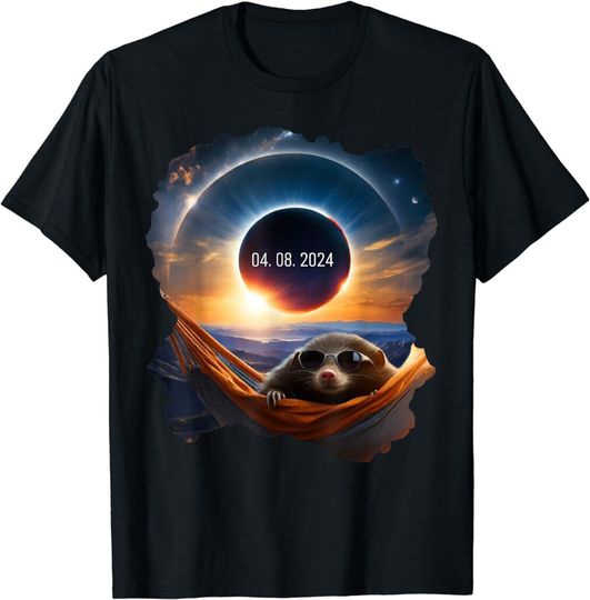 Total Solar Eclipse, April 8, 2024, Mole Observing Total Solar Eclipse T-Shirt
