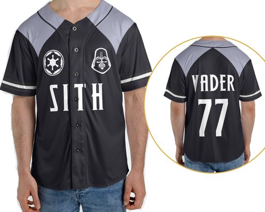 Darth Vader Sith 77 StarWars 2 Sided Baseball Jersey Shirt
