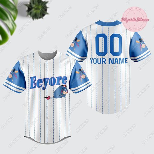 Personalized Eeyore Baseball Jersey, Winnie The Pooh Jersey