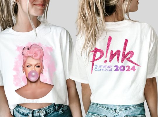 P!nk Pink Singer Summer Carnival 2024 Tour Double Sided Shirt