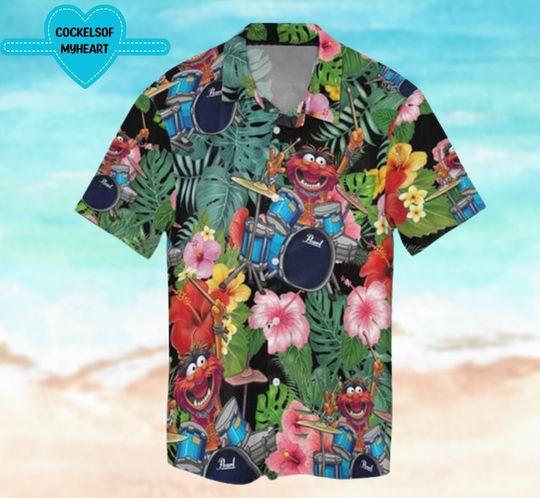 Animal The Muppet Drum Tropical 3D Hawaiian Shirt