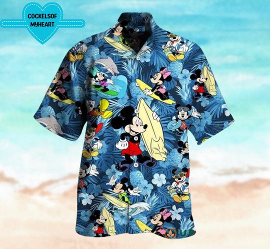 Mickey Surfing Mickey Mouse Hawaiian Shirt