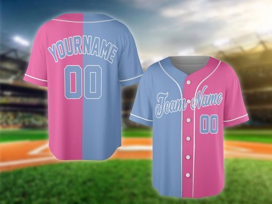 Personalized Pink Fashion Baseball Jersey, Custom Unisex Polyester Soccer Jersey Shirts