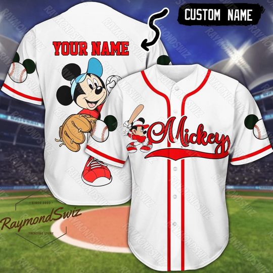 Mickey Jersey Shirt, Mickey Mouse Baseball Shirt, Mickey Baseball Jersey