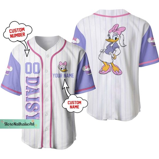 Daisy Duck Jersey Shirt, Daisy Disney Baseball Jersey, Daisy Duck Shirt