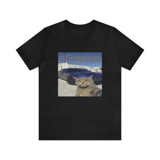 Rule #1 Always Boss Up Cat Meme T-shirt - Funny Shirt