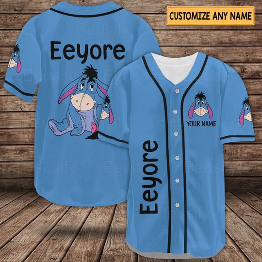 Eeyore Baseball Jersey, Eeyore Shirt, Eeyore Jersey Shirt, Winnie The Pooh Football Jersey